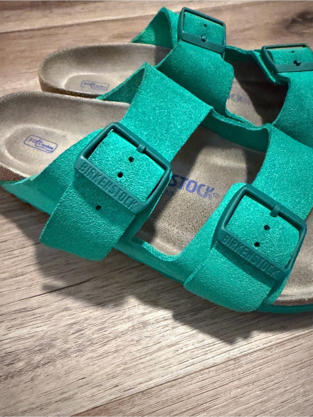 Birkenstock Arizona Digital Green Suede Sandals Womens EU 39 US 8 - Picture 2 of 10
